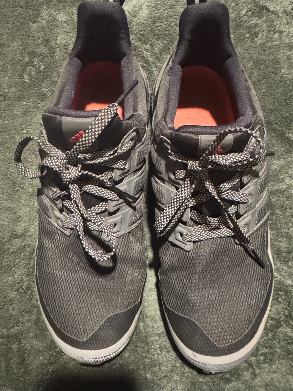 Men's Adidas Black Athletic Sneakers with Red Insole